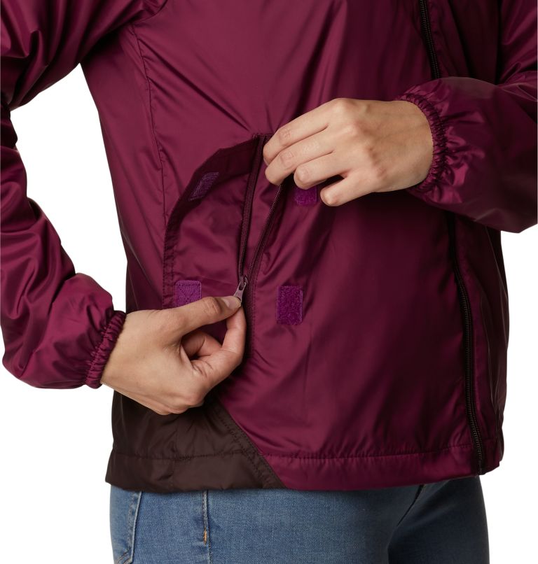 Women's Flash Challenger Fleece Lined Windbreaker Jacket, Color: Marionberry, New Cinder, image 6
