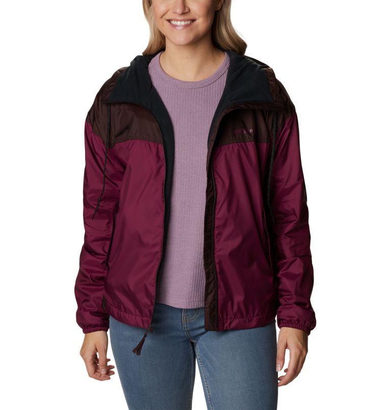 Thumbnail: Women's Flash Challenger Fleece Lined Windbreaker Jacket, Color: Marionberry, New Cinder, image 7