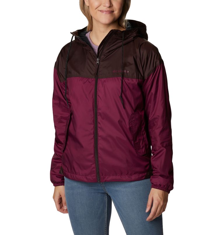 Women's Flash Challenger Fleece Lined Windbreaker Jacket, Color: Marionberry, New Cinder, image 1