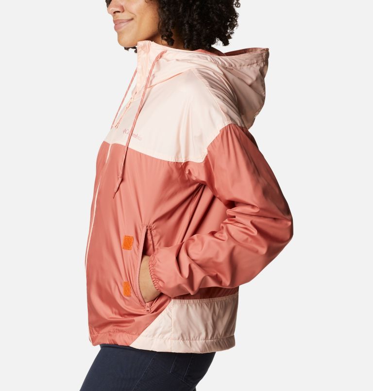 Thumbnail: Women's Flash Challenger Fleece Lined Windbreaker Jacket, Color: Dark coral, Peach Blossom, image 3