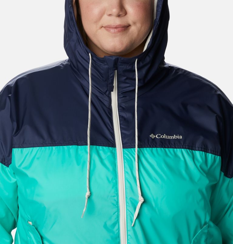 Women's Flash Challenger Lined Windbreaker Jacket - Plus Size, Color: Electric Turquoise, Nocturnal, image 4