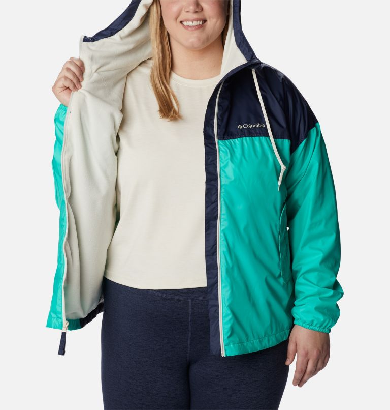 Thumbnail: Women's Flash Challenger Lined Windbreaker Jacket - Plus Size, Color: Electric Turquoise, Nocturnal, image 5