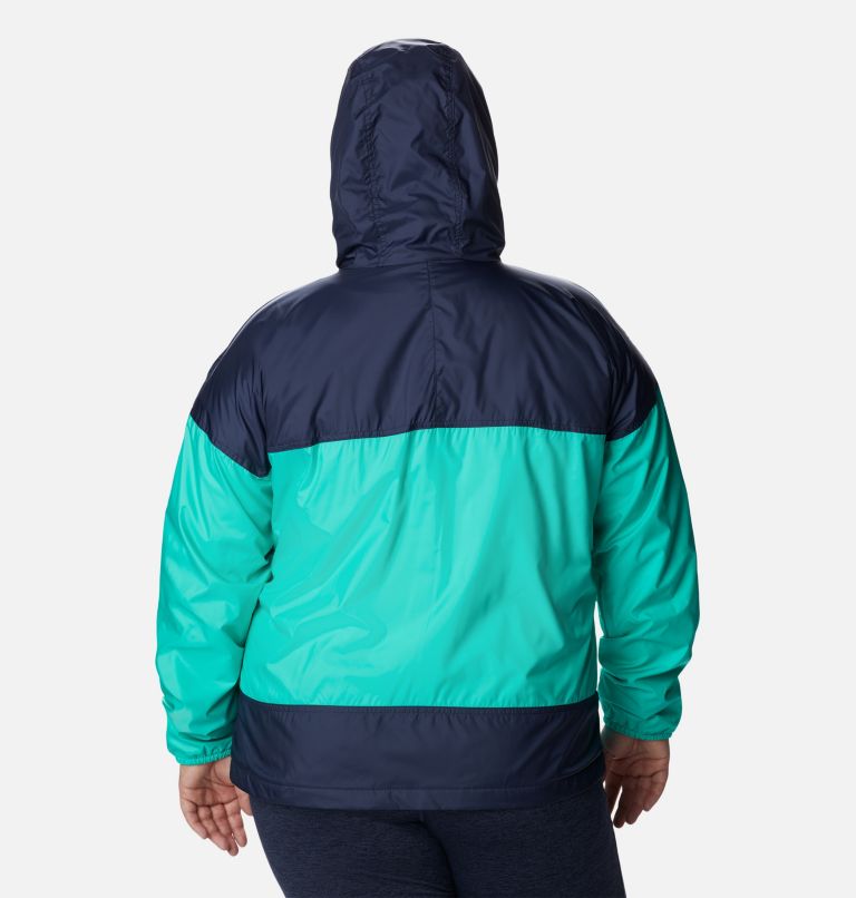 Thumbnail: Women's Flash Challenger Lined Windbreaker Jacket - Plus Size, Color: Electric Turquoise, Nocturnal, image 2