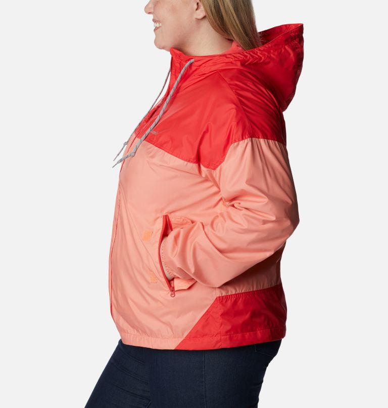 Thumbnail: Women's Flash Challenger Lined Windbreaker Jacket - Plus Size, Color: Coral Reef, Hibiscus, image 3