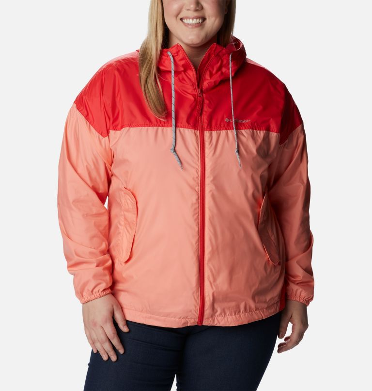 Women's Flash Challenger Lined Windbreaker Jacket - Plus Size, Color: Coral Reef, Hibiscus, image 1
