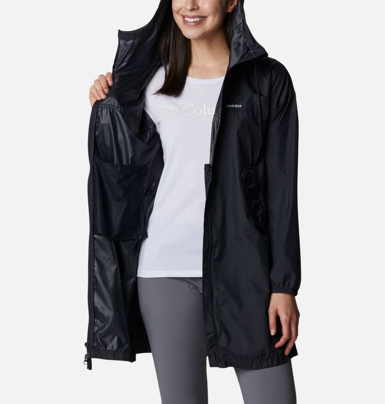 Women's Flash Challenger Long Windbreaker Jacket, Color: Black