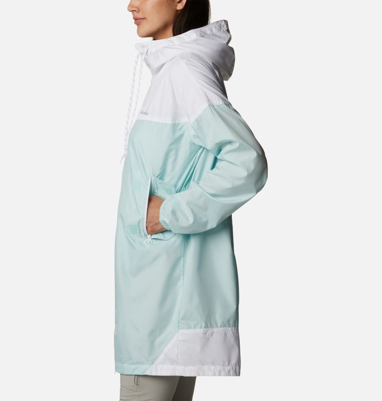 Women's Flash Challenger Long Windbreaker Jacket, Color: Icy Morn, White, image 3