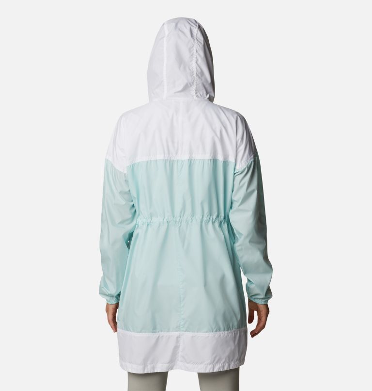 Women's Flash Challenger Long Windbreaker Jacket, Color: Icy Morn, White, image 2