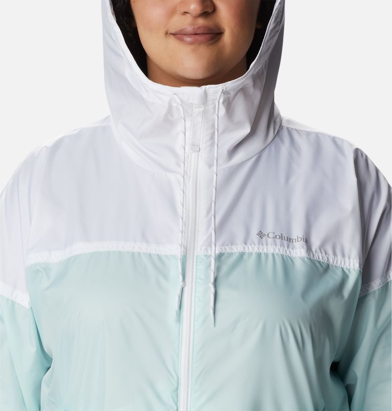 Thumbnail: Women's Flash Challenger Long Windbreaker - Plus Size, Color: Icy Morn, White, image 4