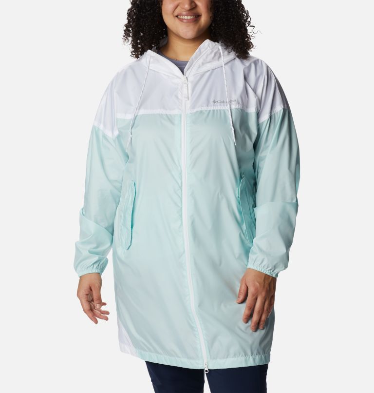 Thumbnail: Women's Flash Challenger Long Windbreaker - Plus Size, Color: Icy Morn, White, image 1