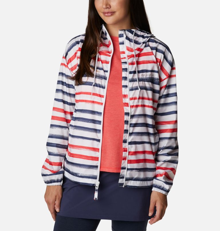 Women's Flash Challenger Novelty Windbreaker Jacket, Color: White Brush Stripe Multi Print, image 6