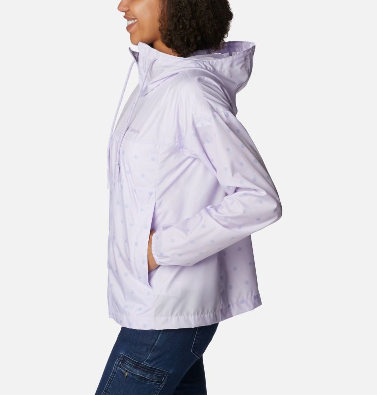 Women's Flash Challenger Novelty Windbreaker Jacket, Color: Purple Tint Swell Dots Print, image 3