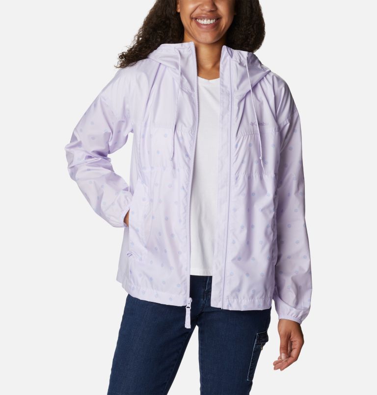 Thumbnail: Women's Flash Challenger Novelty Windbreaker Jacket, Color: Purple Tint Swell Dots Print, image 6