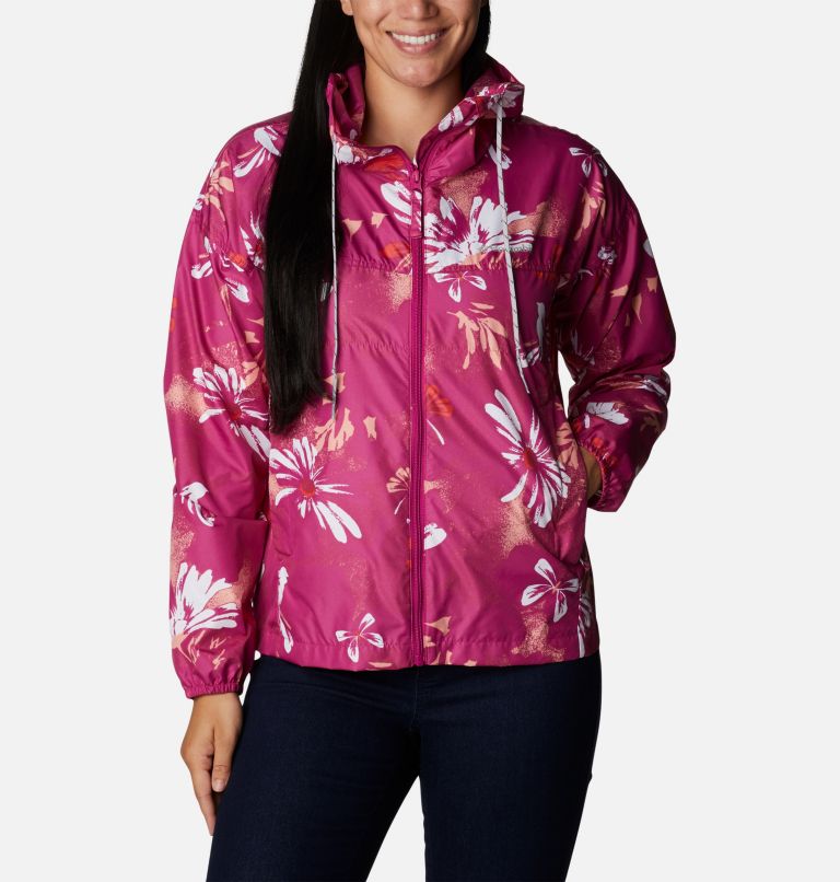Thumbnail: Coupe-vent Flash Challenger Novelty Femme, Color: Wild Fuchsia Daisy Party Print, image 1