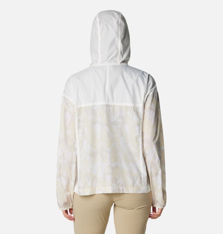 Women’s Flash Challenger Novelty Windbreaker, Color: Dark Stone Peonies, Sea Salt, image 2