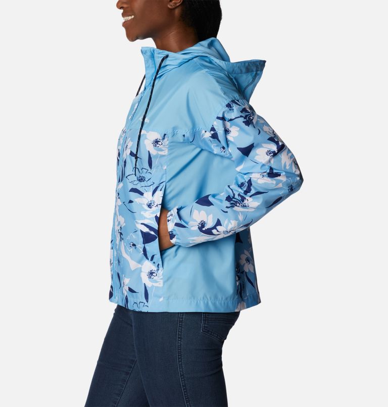 Women’s Flash Challenger Novelty Windbreaker, Color: Vista Blue Pop Flora Tonal Print, image 3