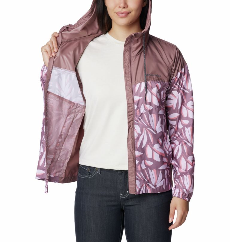 Women’s Flash Challenger Novelty Windbreaker, Color: Fig Areca Print, Fig, image 5