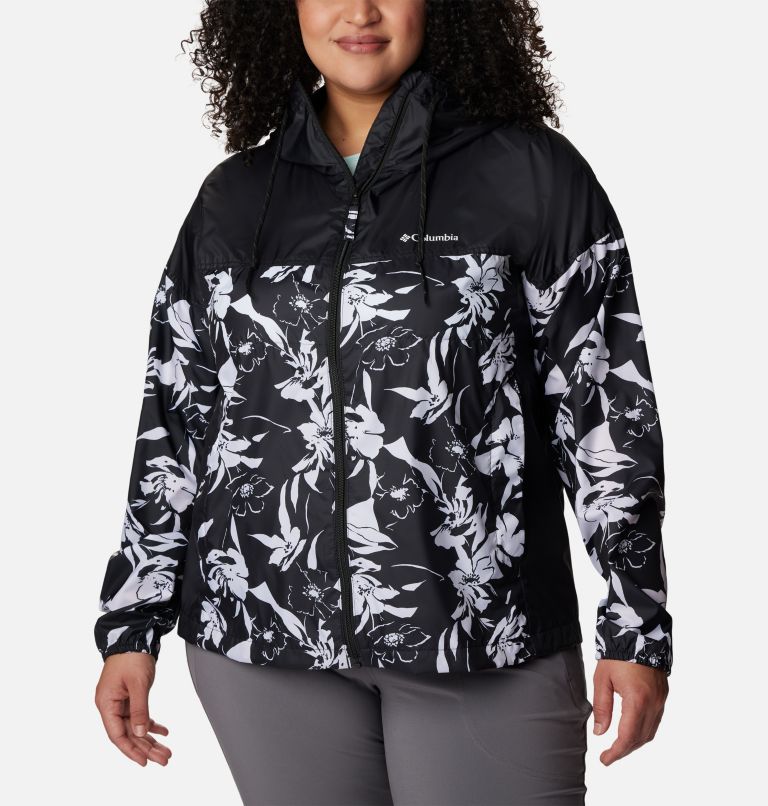 Coupe-vent Flash Challenger Novelty Femme - Grandes tailles, Color: Black Pop Flora Print, image 1
