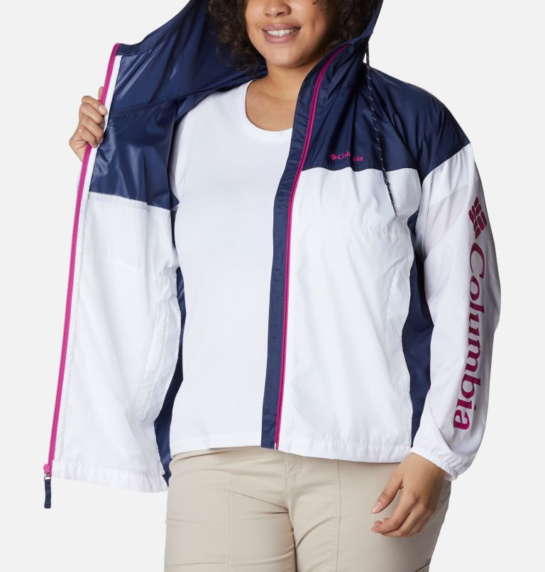 Thumbnail: Women's Flash Challenger Novelty Windbreaker Jacket - Plus Size, Color: White, Nocturnal, image 5
