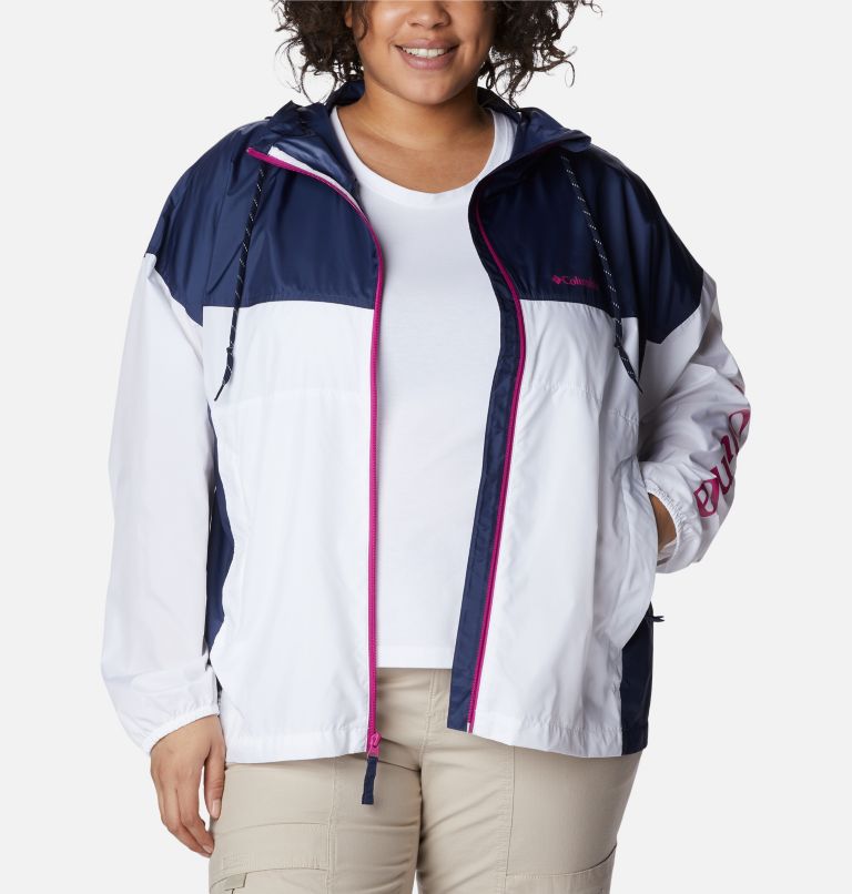 Women's Flash Challenger Novelty Windbreaker Jacket - Plus Size, Color: White, Nocturnal
