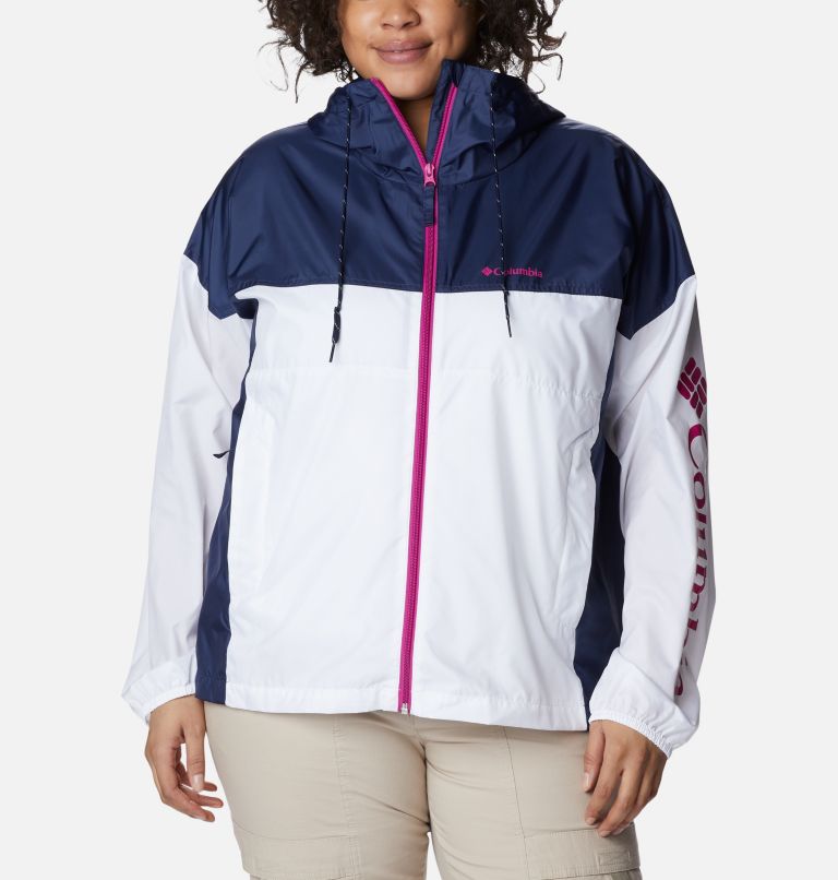 Thumbnail: Women's Flash Challenger Novelty Windbreaker Jacket - Plus Size, Color: White, Nocturnal, image 1