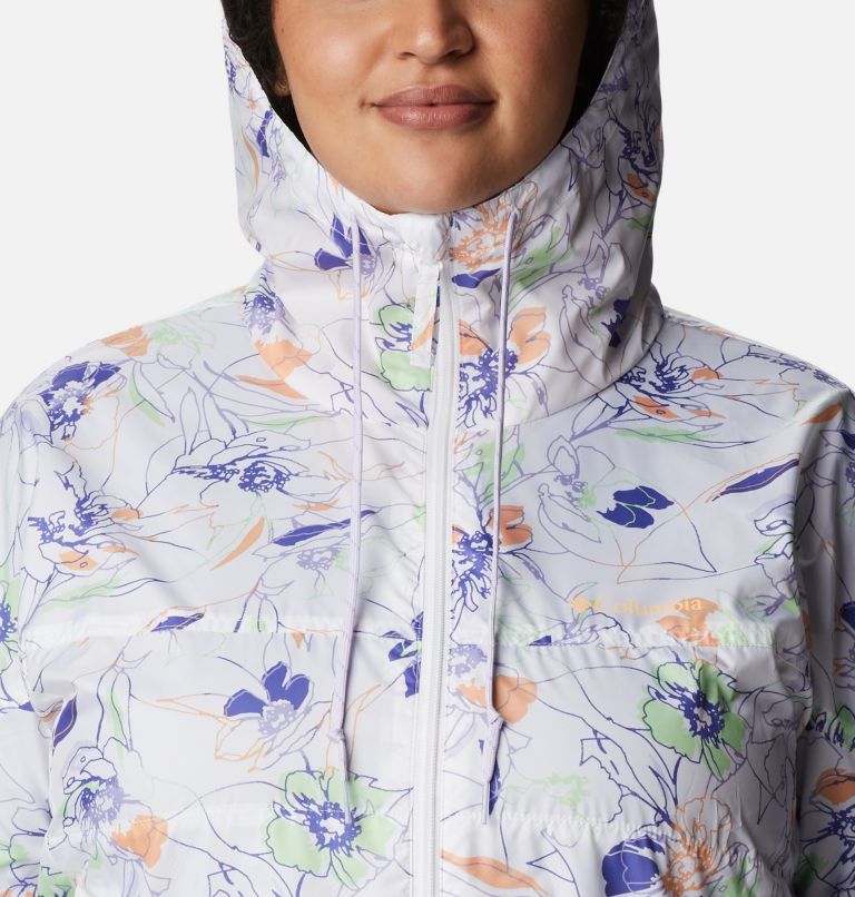 Thumbnail: Women's Flash Challenger Novelty Windbreaker Jacket - Plus Size, Color: White Poplines Print, image 4
