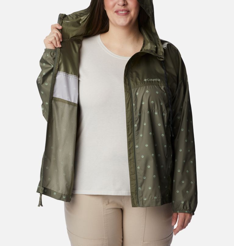 Women's Flash Challenger Novelty Windbreaker Jacket - Plus Size, Color: Stone Green Swell Dots Print, image 5