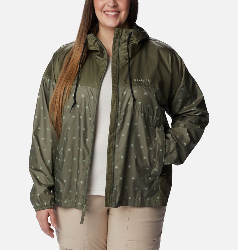 Women's Flash Challenger Novelty Windbreaker Jacket - Plus Size, Color: Stone Green Swell Dots Print, image 6