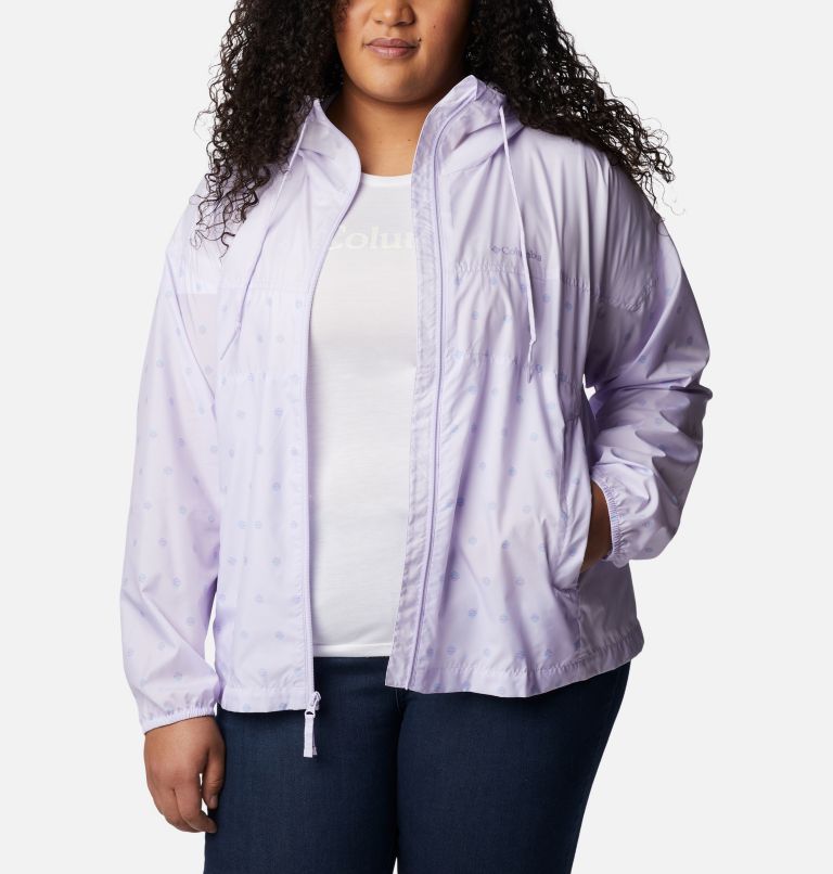 Thumbnail: Women's Flash Challenger Novelty Windbreaker Jacket - Plus Size, Color: Purple Tint Swell Dots Print, image 6