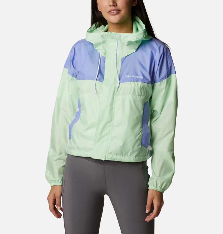 Women's Flash Challenger Cropped Windbreaker Jacket, Color: Key West, Serenity, White