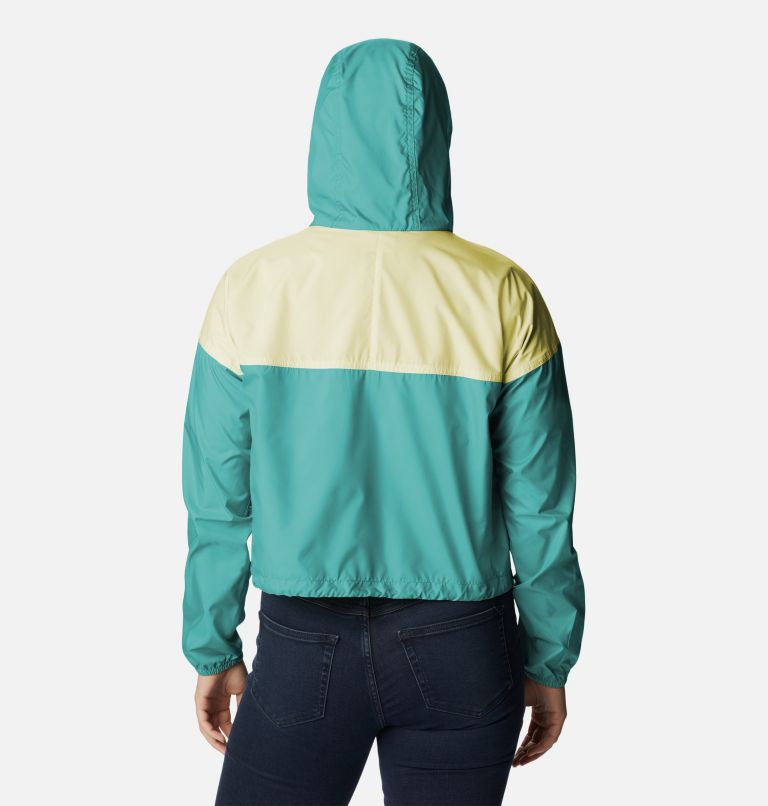 Women’s Flash Challenger Cropped Windbreaker, Color: Bright Aqua, Endive, Nocturnal, image 2