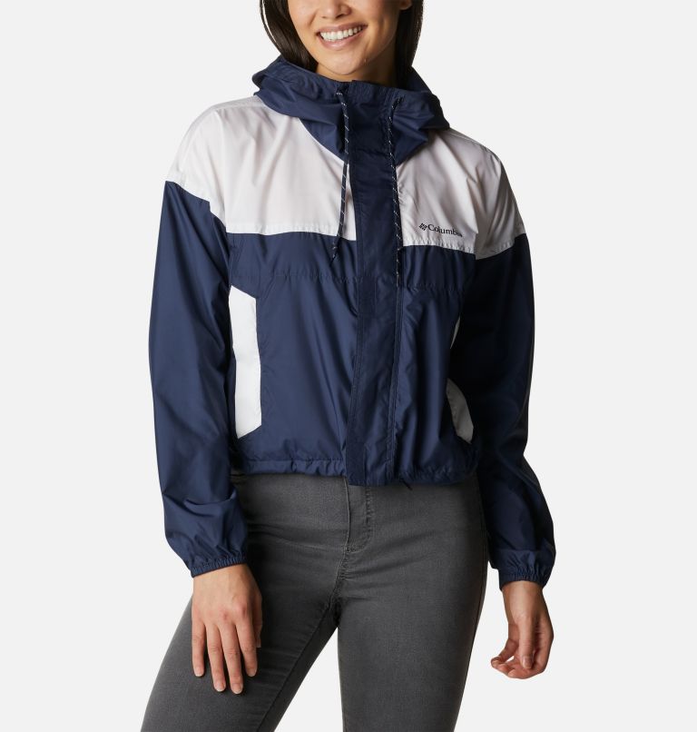 Women's Flash Challenger Cropped Windbreaker Jacket, Color: Nocturnal, White, image 1