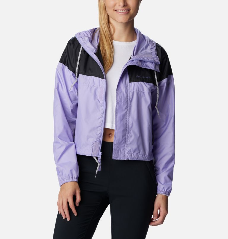Women’s Flash Challenger Cropped Windbreaker, Color: Frosted Purple, Black, image 6