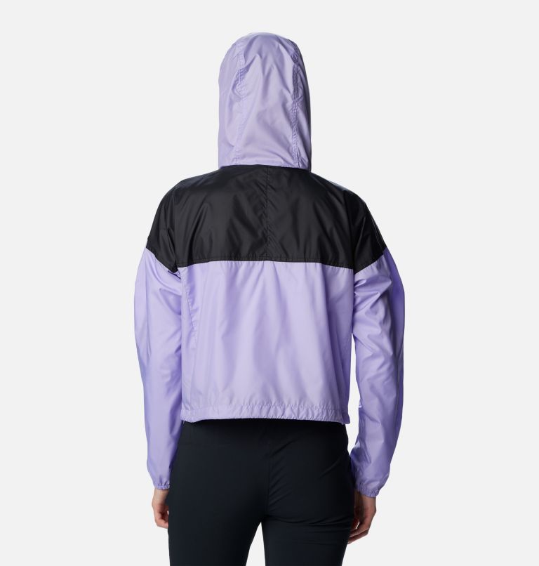 Women’s Flash Challenger Cropped Windbreaker, Color: Frosted Purple, Black, image 2