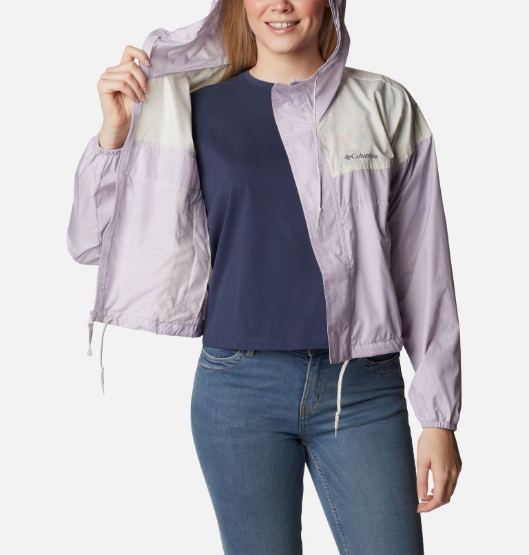 Thumbnail: Women’s Flash Challenger Cropped Windbreaker, Color: Pale Lilac, Chalk, image 5