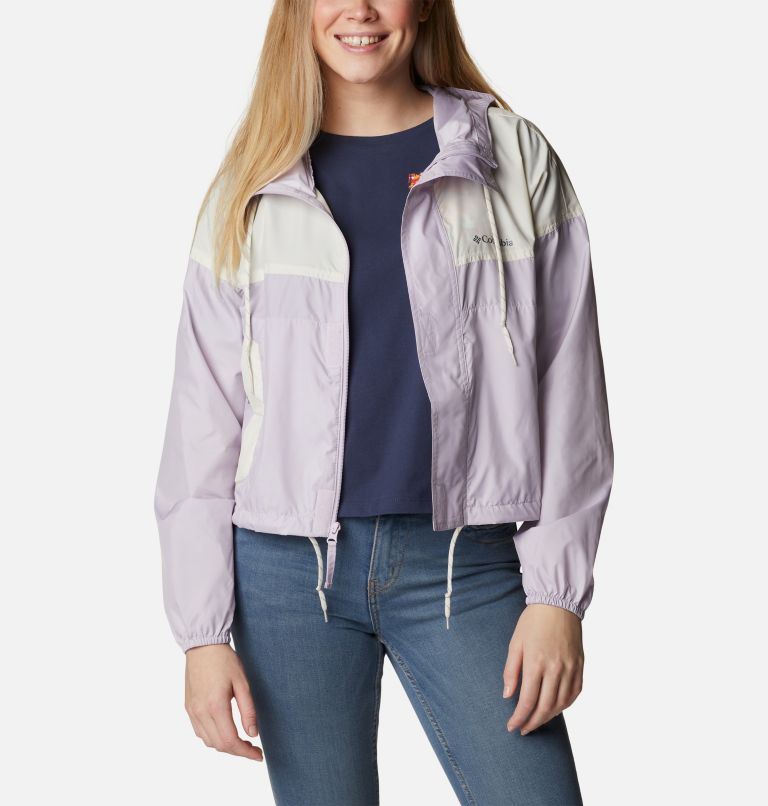 Thumbnail: Women’s Flash Challenger Cropped Windbreaker, Color: Pale Lilac, Chalk, image 6