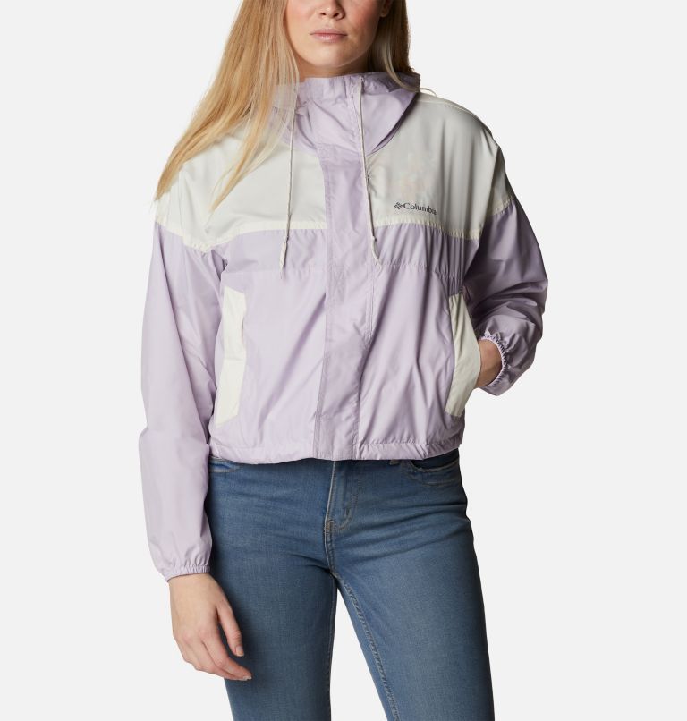 Thumbnail: Women’s Flash Challenger Cropped Windbreaker, Color: Pale Lilac, Chalk, image 1