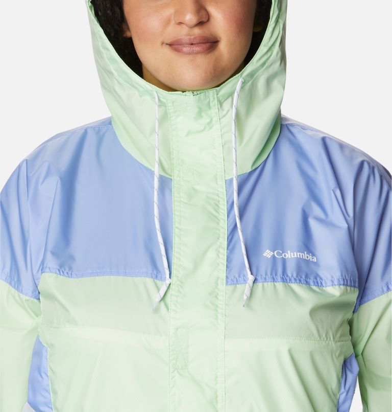 Thumbnail: Women's Flash Challenger Cropped Windbreaker - Plus Size, Color: Key West, Serenity, White, image 4