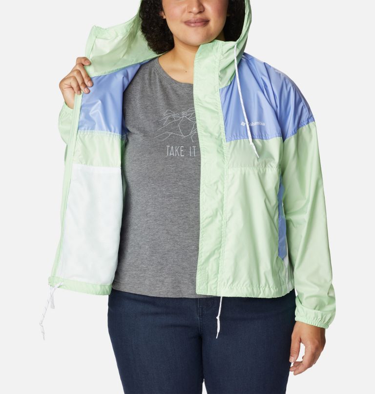 Thumbnail: Women's Flash Challenger Cropped Windbreaker - Plus Size, Color: Key West, Serenity, White, image 5