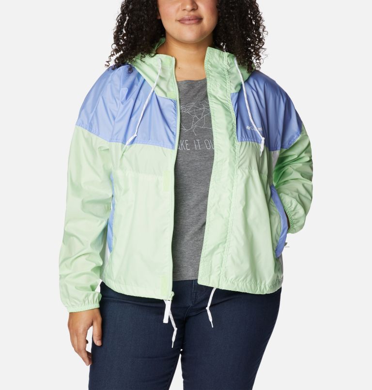 Thumbnail: Women's Flash Challenger Cropped Windbreaker - Plus Size, Color: Key West, Serenity, White, image 6