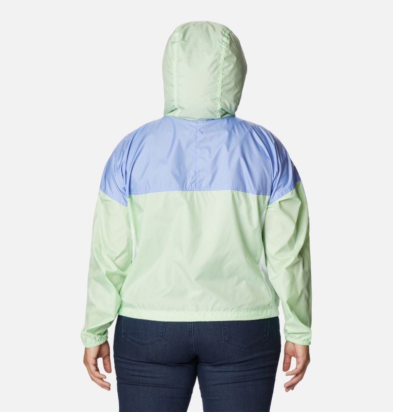 Thumbnail: Women's Flash Challenger Cropped Windbreaker - Plus Size, Color: Key West, Serenity, White, image 2