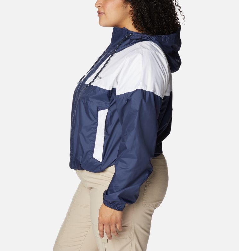 Thumbnail: Women's Flash Challenger Cropped Windbreaker - Plus Size, Color: Nocturnal, White, image 3