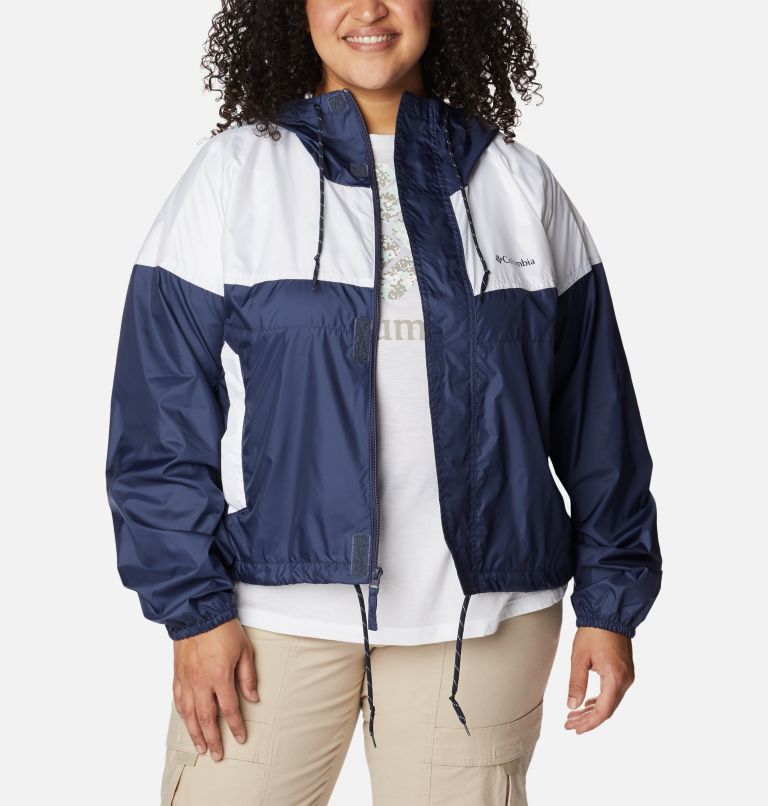 Thumbnail: Women's Flash Challenger Cropped Windbreaker - Plus Size, Color: Nocturnal, White, image 6