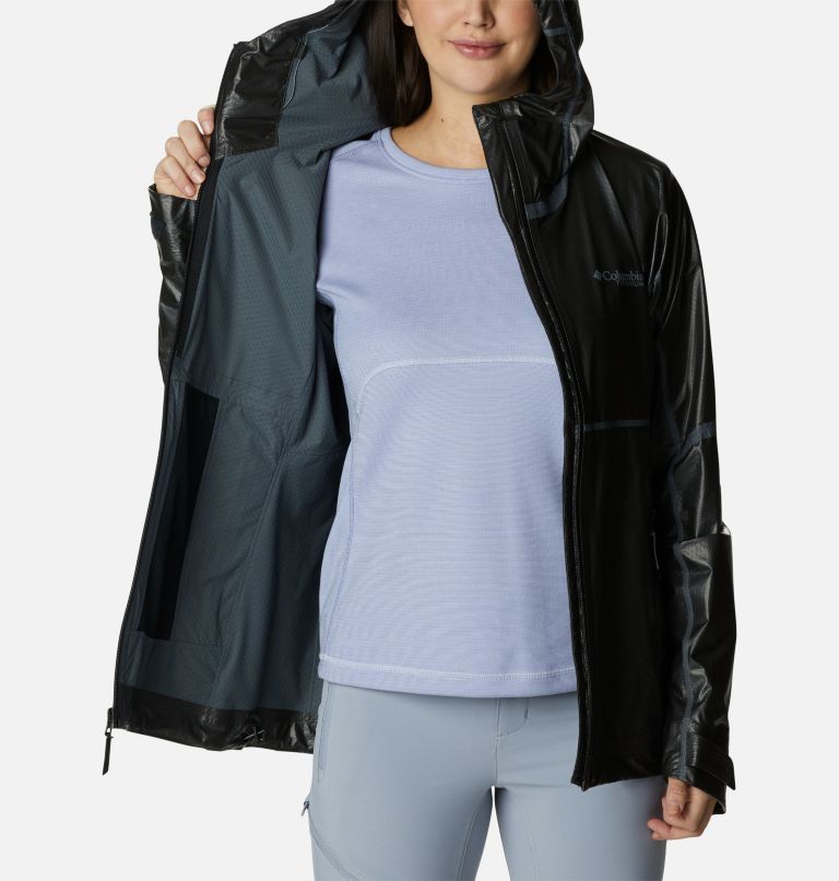 Chaqueta shell impermeable de malla con capucha OutDry Extreme para mujer, Color: Black, image 5
