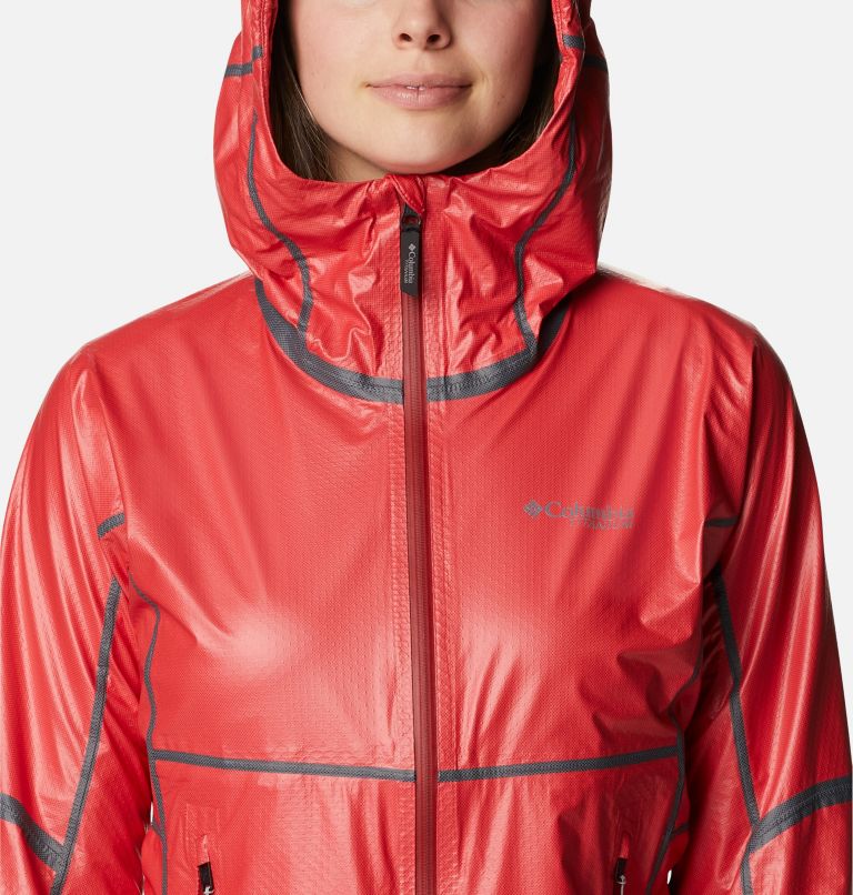Women's OutDry Extreme Mesh Rain Shell, Color: Red Hibiscus, image 4