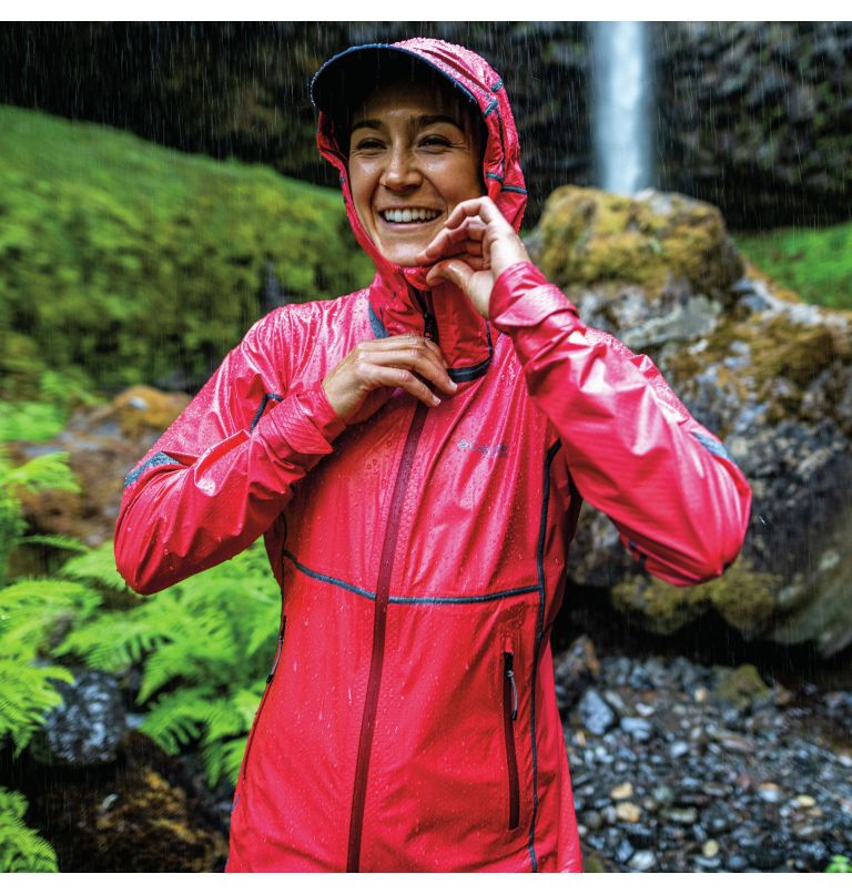 Thumbnail: Women's OutDry Extreme Mesh Rain Shell, Color: Red Hibiscus, image 10