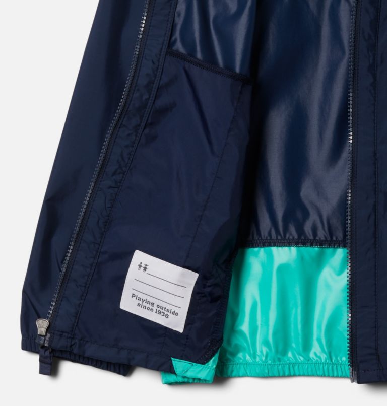 Kids' Flash ChallengerWindbreaker Jacket, Color: Collegiate Navy, Electric Turquoise, image 3