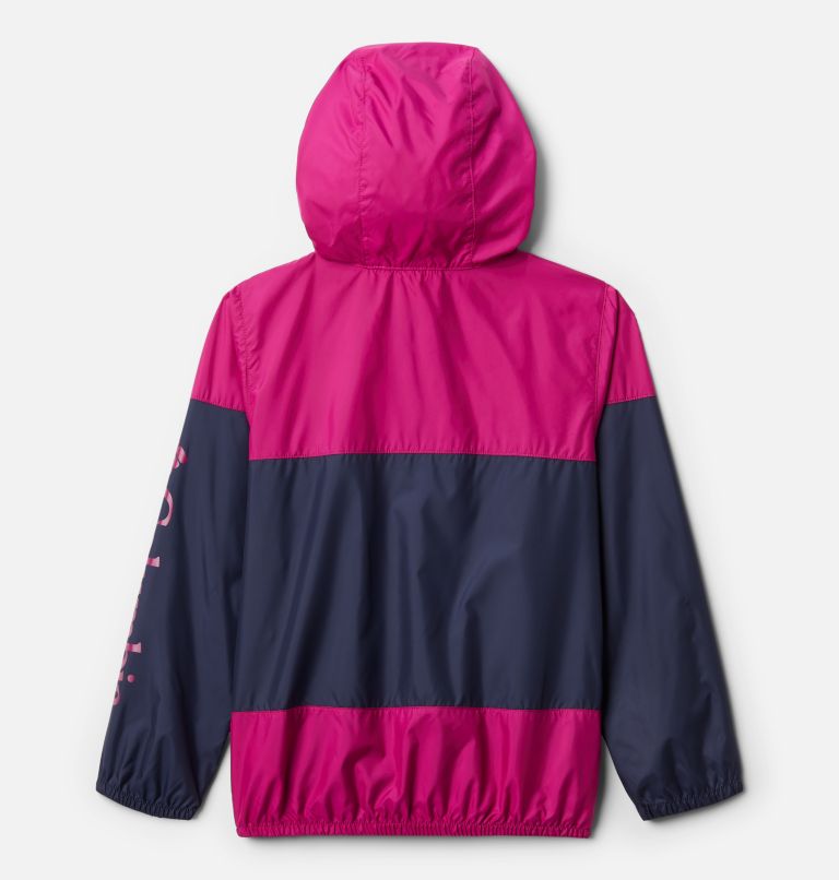 Kids' Flash Challenger Windbreaker Jacket, Color: Nocturnal, Wild Fuchsia, image 2