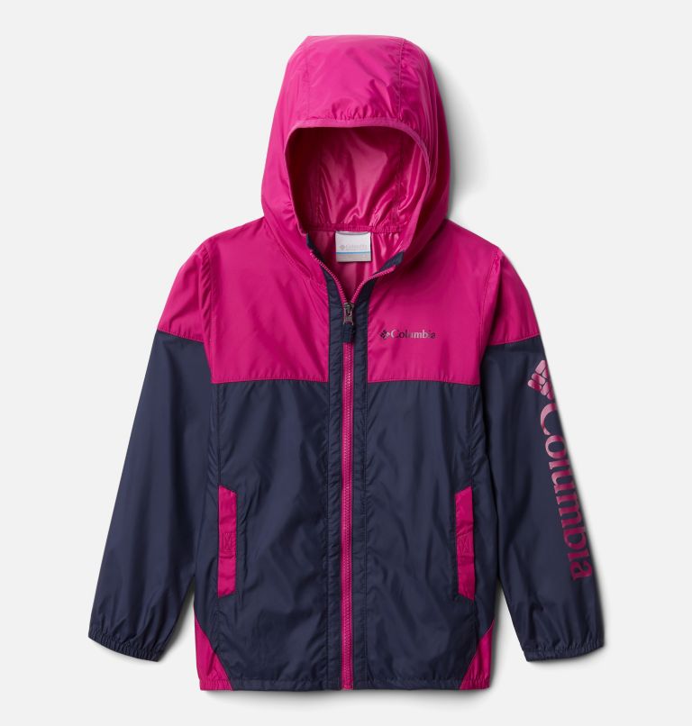Kids' Flash Challenger Windbreaker Jacket, Color: Nocturnal, Wild Fuchsia, image 1