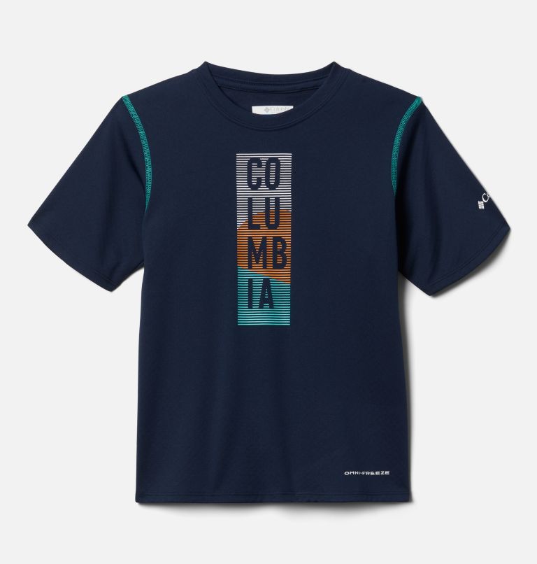 Boys' Zero Rules Short Sleeve Graphic Shirt, Color: Collegiate Navy Stacked Scape, image 1